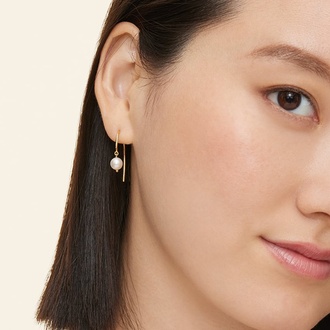 Cultured Pearl Threader Earrings (6mm) - Brilliant Earth