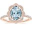 14KR Aquamarine Reina Halo Diamond Ring, smalltop view