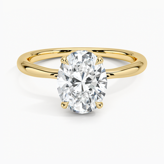 Hidden Halo Tapered Band Engagement Ring