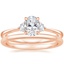 14K Rose Gold Cecily Diamond Ring with Petite Comfort Fit Wedding Ring