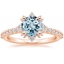 Rose Gold Aquamarine Arabella Diamond Ring (1/3 ct. tw.)