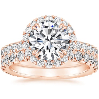 14K Rose Gold Luxe Sienna Halo Diamond Bridal Set (1 3/8 ct. tw.)