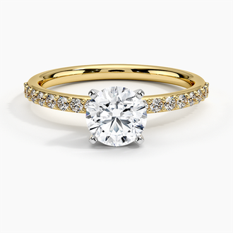 18K Yellow Gold Petite Shared Prong Diamond Ring (1/4 ct. tw.)