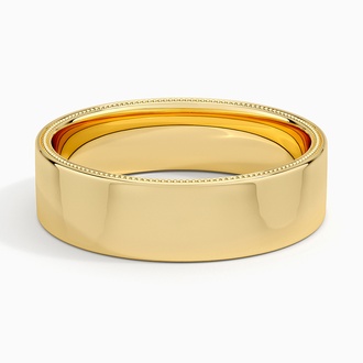 Mojave Milgrain Border 6mm Wedding Ring