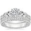 18K White Gold Aberdeen Diamond Ring with Delicate Antique Scroll Eternity Diamond Ring (2/5 ct. tw.)