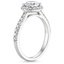 18KW Sapphire Halo Diamond Ring with Side Stones (1/3 ct. tw.), smalltop view