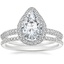 18K White Gold Valencia Halo Diamond Ring (1/2 ct. tw.) with Whisper Eternity Diamond Ring (1/4 ct. tw.)