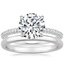 18K White Gold Valencia Diamond Ring with 2mm Comfort Fit Wedding Ring