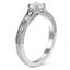 Reverse Taper Diamond and Aquamarine Engagement Ring, smallside view