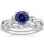 18KW Sapphire Willow Diamond Ring (1/8 ct. tw.) with Luxe Willow Diamond Wedding Ring (1/5 ct. tw.), smalltop view