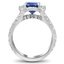 Luxe Halo Sapphire and Diamond Ring, smallside view