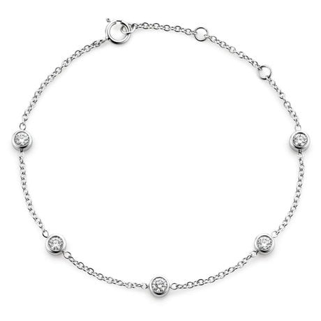 diamond bezel bracelet white gold