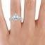 18K White Gold Fortuna Contoured Diamond Ring, smallzoomed in top view on a hand
