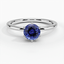 Sapphire Six-Prong Petite Comfort Fit Ring in 18K White Gold
