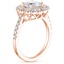 14K Rose Gold Rosa Diamond Ring, smallside view