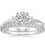 18K White Gold Three Stone Petite Twisted Vine Diamond Ring (2/5 ct. tw.) with Petite Shared Prong Eternity Diamond Ring (1/2 ct. tw.)