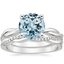 18KW Aquamarine Twisted Vine Ring with Petite Twisted Vine Diamond Ring (1/8 ct. tw.), smalltop view