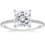 Moissanite Demi Diamond Ring with Sapphire Accents (1/4 ct. tw.) in 18K White Gold