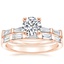 14K Rose Gold Memoir Baguette Diamond Ring (1/2 ct. tw.) with Lane Diamond Ring (1/3 ct. tw.)