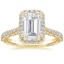 Yellow Gold Moissanite Tacori Petite Crescent Bloom Diamond Ring