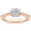 Round 14K Rose Gold Jade Trau Alure Solitaire Ring