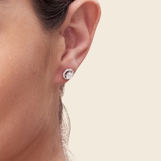 Lab Created Diamond Halo Stud Earrings