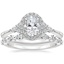 Platinum Nadia Halo Diamond Ring with Versailles Diamond Ring (3/8 ct. tw.)