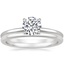Platinum Flower Petal Diamond Ring with Petite Comfort Fit Wedding Ring