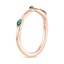 14K Rose Gold Willow Contoured Ring with Lab Emerald Accents, smallside view