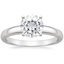 18KW Moissanite 3mm Comfort Fit Ring, smalltop view