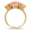 Vintage-Inspired Sapphire Ring with Morganite Accents, smallside view