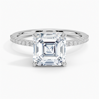 Floral Hidden Halo Diamond Ring