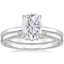 18KW Moissanite Elodie Ring with Crescent Diamond Ring, smalltop view
