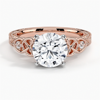 14K Rose Gold Aberdeen Celtic Diamond Ring