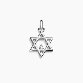 Diamond Star of David Charm