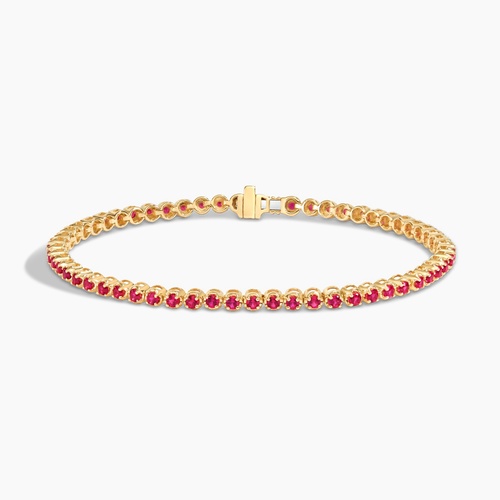 18kt White Gold Diamond and Ruby Bangle - Color Stone Bangles - Bangles -  Fashion Jewelry