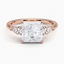 Rose Gold Moissanite Opera Diamond Ring