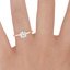 14K Rose Gold Four-Prong Petite Comfort Fit Ring, smallzoomed in top view on a hand