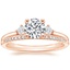 14K Rose Gold Three Stone Floating Diamond Ring with Whisper Diamond Ring (1/10 ct. tw.)