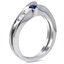 Modern Bypass Shank Sapphire and Diamond Ring, smallview