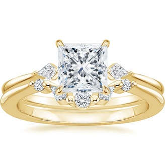 18K Yellow Gold Cometa Diamond Bridal Set