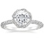 18KW Moissanite Nova Halo Diamond Ring (1/2 ct. tw.), smalltop view