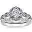18K White Gold Black Rhodium Cadenza Halo Diamond Ring with Tiara Diamond Ring (1/10 ct. tw.)