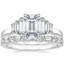 18K White Gold Faye Baguette Diamond Ring (1/2 ct. tw.) with Leona Diamond Ring (1/3 ct. tw.)