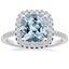 18KW Aquamarine Audra Diamond Ring with Sapphire Accents (1/4 ct. tw.), smalltop view