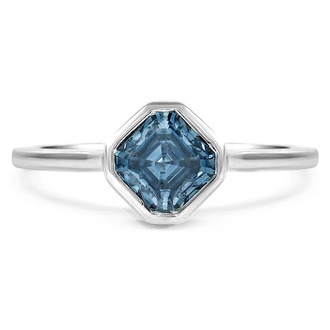 Regard Jewelry - Texas Star Cut Blue Topaz Halo Ring at
