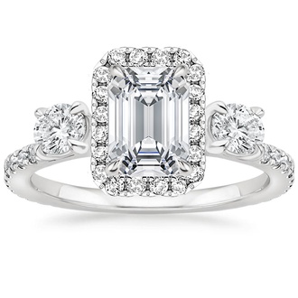 18K White Gold Three Stone Waverly Diamond Ring (3/4 ct. tw.)