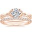 14K Rose Gold Entwined Celtic Love Knot Ring with Petite Shared Prong Diamond Ring (1/4 ct. tw.)