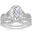 18KW Moissanite Entwined Halo Diamond Bridal Set (1/2 ct. tw.), smalltop view