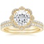 18KY Moissanite Reina Diamond Ring with Luxe Ballad Diamond Ring (1/4 ct. tw.), smalltop view